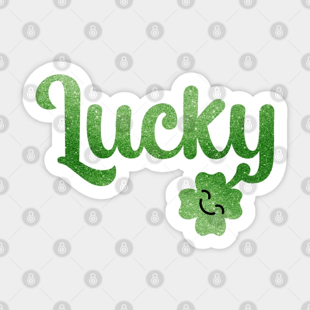 Lucky Irish with Cute 4 Leaf Clover Sticker by VicEllisArt